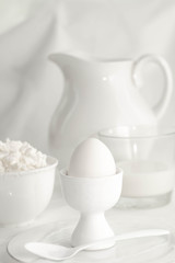 Fototapeta na wymiar delicious egg breakfast on table close-up