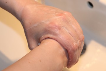 Cleaning and washing hands with soap prevention for outbreak of coronavirus 2019-ncov