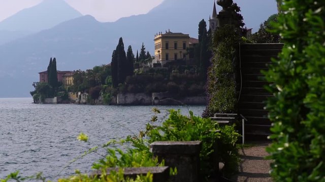 Lake Como. Varenna, Italy. Summer luxury tourism landmark & romantic honeymoon travel destination. 