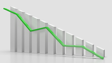 Obraz premium 3d graph representing a trend going down