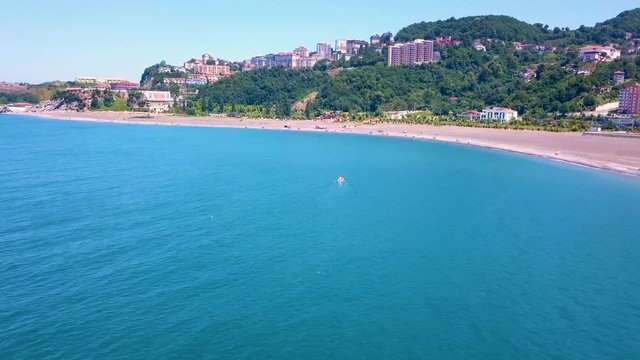 Aerial view of Zonguldak, Turkey in summer.