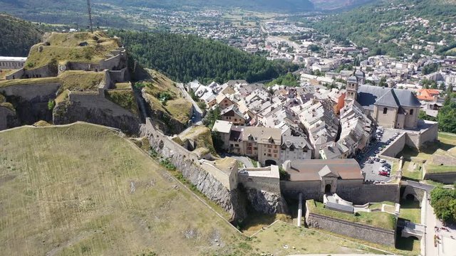 Aerial view on the city Briancon. France