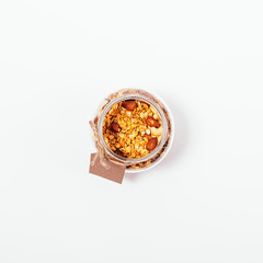 Healthy homemade granola with nuts