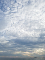 Obraz premium Sky in perspective, colored in gradient, soft colors, delicate as if it were a painting of the landscape of Itacoatiara beach in the city of Niteroi, Rio de Janeiro state, Brazil.