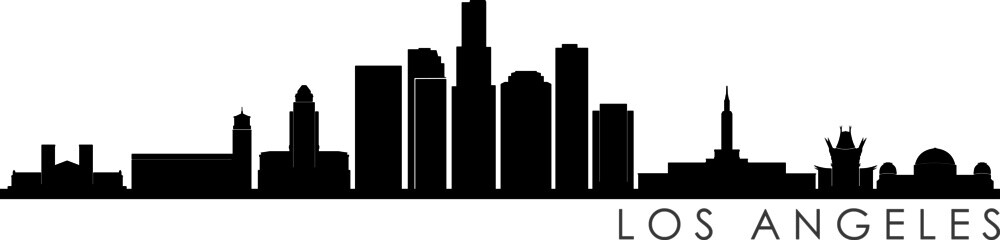 Fototapeta premium Los Angeles Skyline sylwetka wektor gród