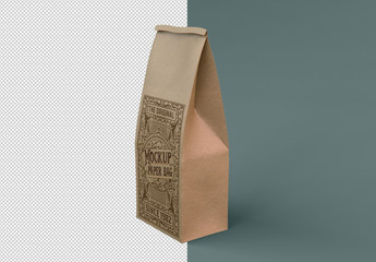 Kraft or Plastic Coffee Bag Mockup