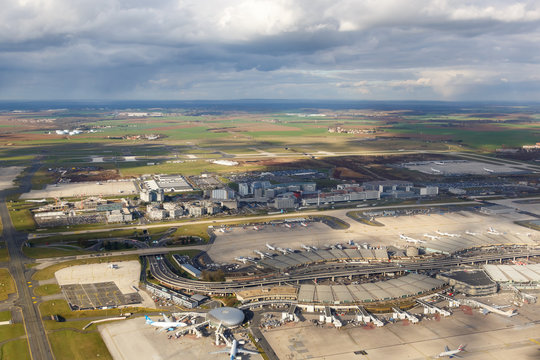 Paris Charles de Gaulle (CDG) airport aerial photo