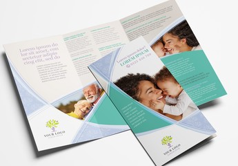 Trifold Brochure Layout with Swash Elements