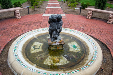 Garden fountain with cherubs
