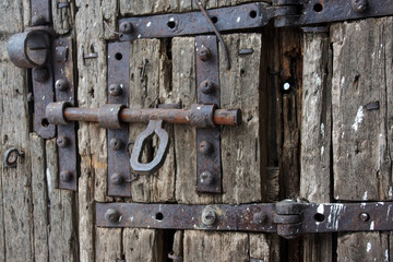 Old wooden gate in Kirillo-Belozersky Monastery, Russia