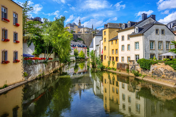 Fototapeta na wymiar Luxembourg city, Grund quarter and the Old town