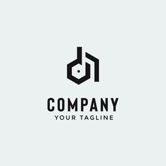 letter d monogram logo template in simple minimialist style