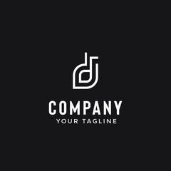 Fototapeta premium letter d monogram logo template in simple minimialist style