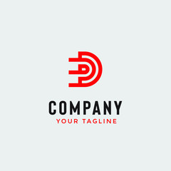 letter d monogram logo template in simple minimialist style