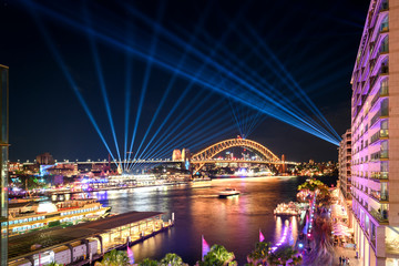 Obraz premium Vivid Sydney, Sydney Harbour, Australia