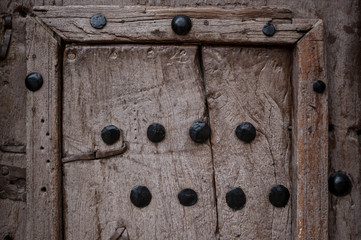 Wooden door details closeup