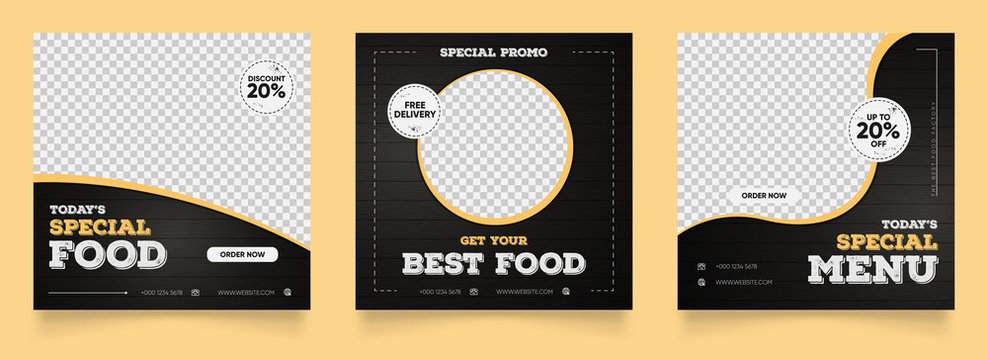 Social Media Instagram Post Template For Food Promotion Simple Banner Frame