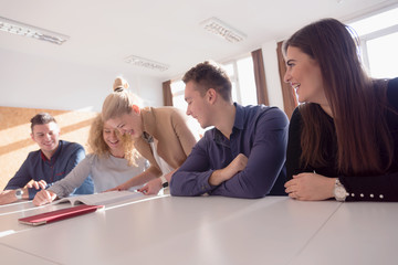 Female Architecture teacher at work. Female professor explain architectural projects to students....