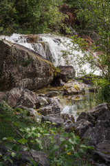 Fototapeta na wymiar One of the waterfalls at Forsaleden in Sweden