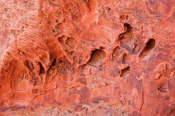 Pocketed Red Sandstone Face