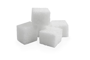 Sugar cubes isolate, white background