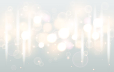 Abstract festive bokeh background with defocused white lights. Blurred vector illustration