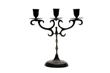 Vintage candlestick on a white background