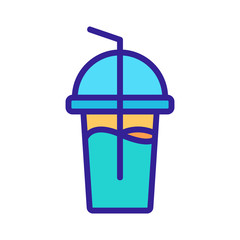 fizzy drink icon vector. Thin line sign. Isolated contour symbol illustration