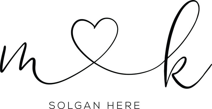mk Initial wedding monogram logo template