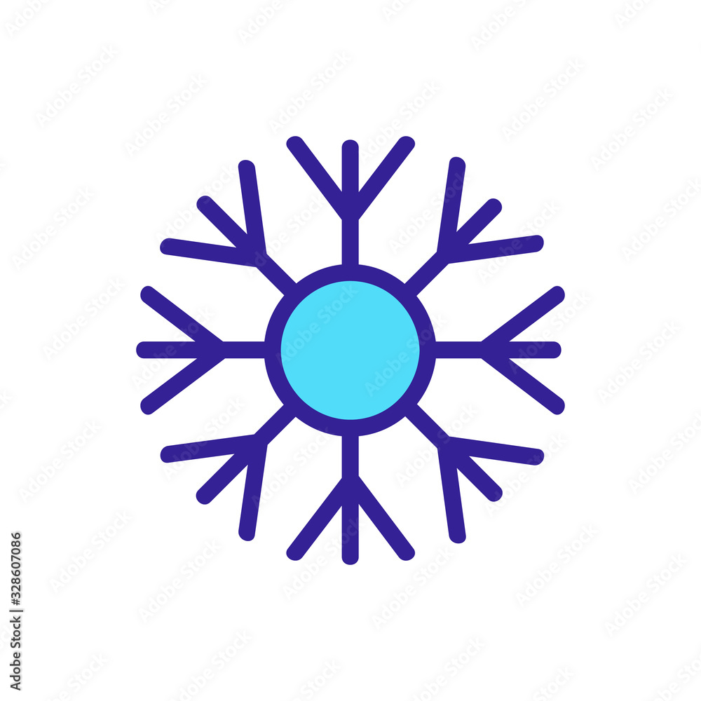 Poster snowflake icon vector. thin line sign. isolated contour symbol illustration