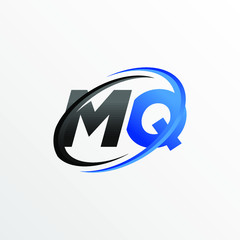 Initial Letters MQ Logo with Circle Swoosh Element