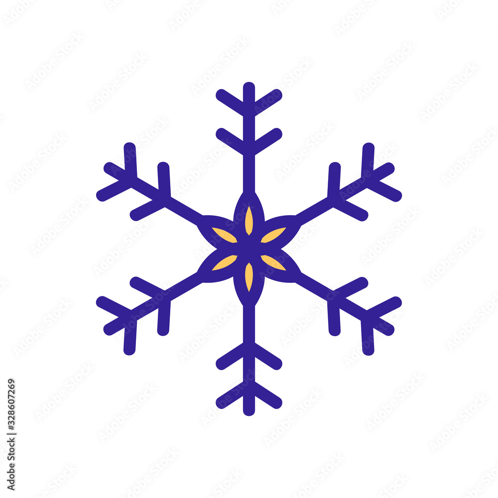 Poster snowflake icon vector. thin line sign. isolated contour symbol illustration