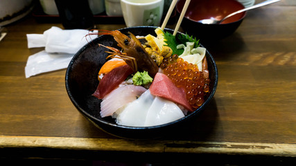 Bowl of sashimi