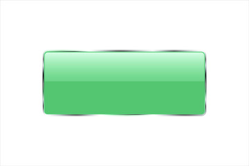 Vector Illustration of a banner (button) with a reflection and metallic gradient frame.