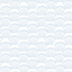 Blue shells seamless pattern