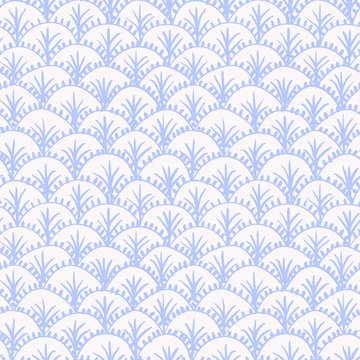 Blue Shells Seamless Pattern