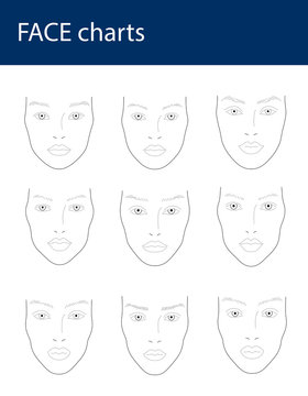 Beautiful woman faces charts