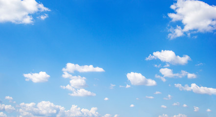 Blue sky background and white clouds soft focus, and copy space - 328608058