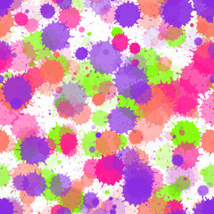Watercolor transparent stains vector seamless wallpaper pattern. 