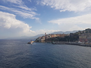 Fototapeta premium Port from Bastia seens from a ship (Corsica, France)
