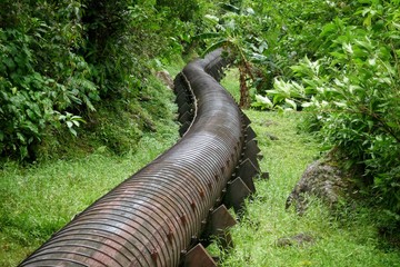 Dominica – Water pipeline at Titou Gorge