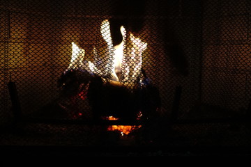 fire in the fireplace