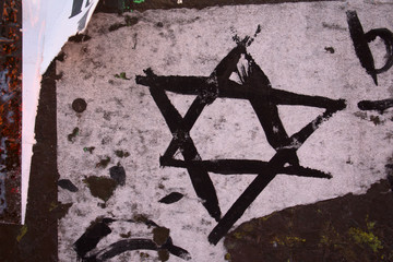 Star of David in Berlin Jewish Quarter Hackescher markt Germany