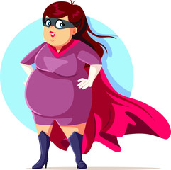 Body Positivity Superhero Beautiful Cartoon Woman