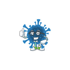 Fototapeta premium Coronavirus desease cartoon successful Businessman wearing glasses