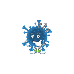 Coronavirus desease cartoon mascot style in a confuse gesture