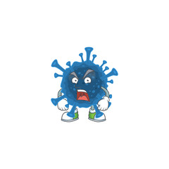 Coronavirus desease cartoon character design with angry face