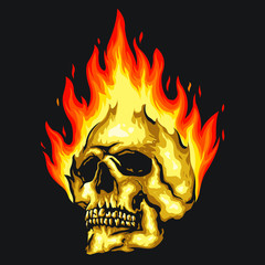 skull fire vector