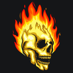skull fire vector