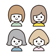 女性アイコンセット